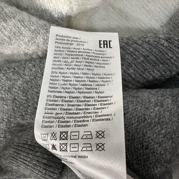 Pigalle Colorblock Crewneck Sweater Size Medium Gray Fuzzy Pullover - Picture 8 of 9